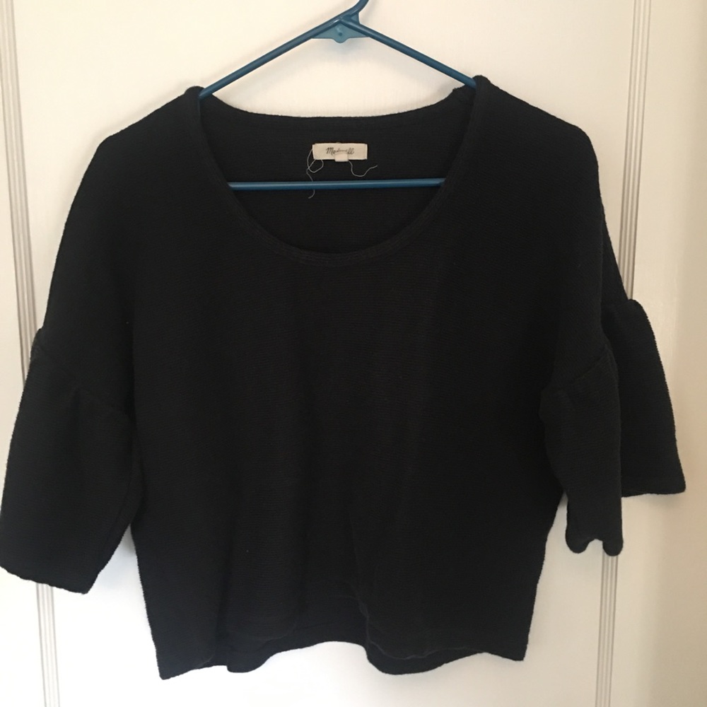 Madewell flutter sleeve crop top